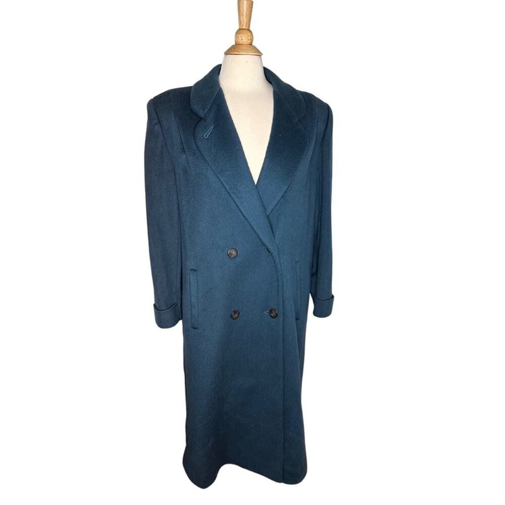 Vintage Wool Blend Aqua Trench Coat Some Flaws Long Jacket